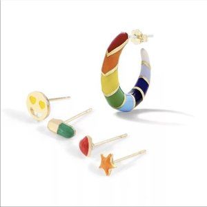 NWOT Anthro Baublebar Colorful Earrings Set